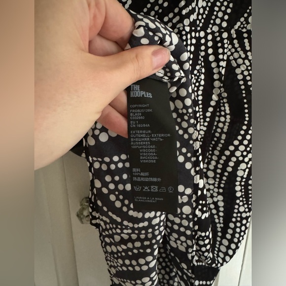 The Kooples Long Sleeve Mini Dress W/ Contrast Print sz 1 - Picture 12 of 13